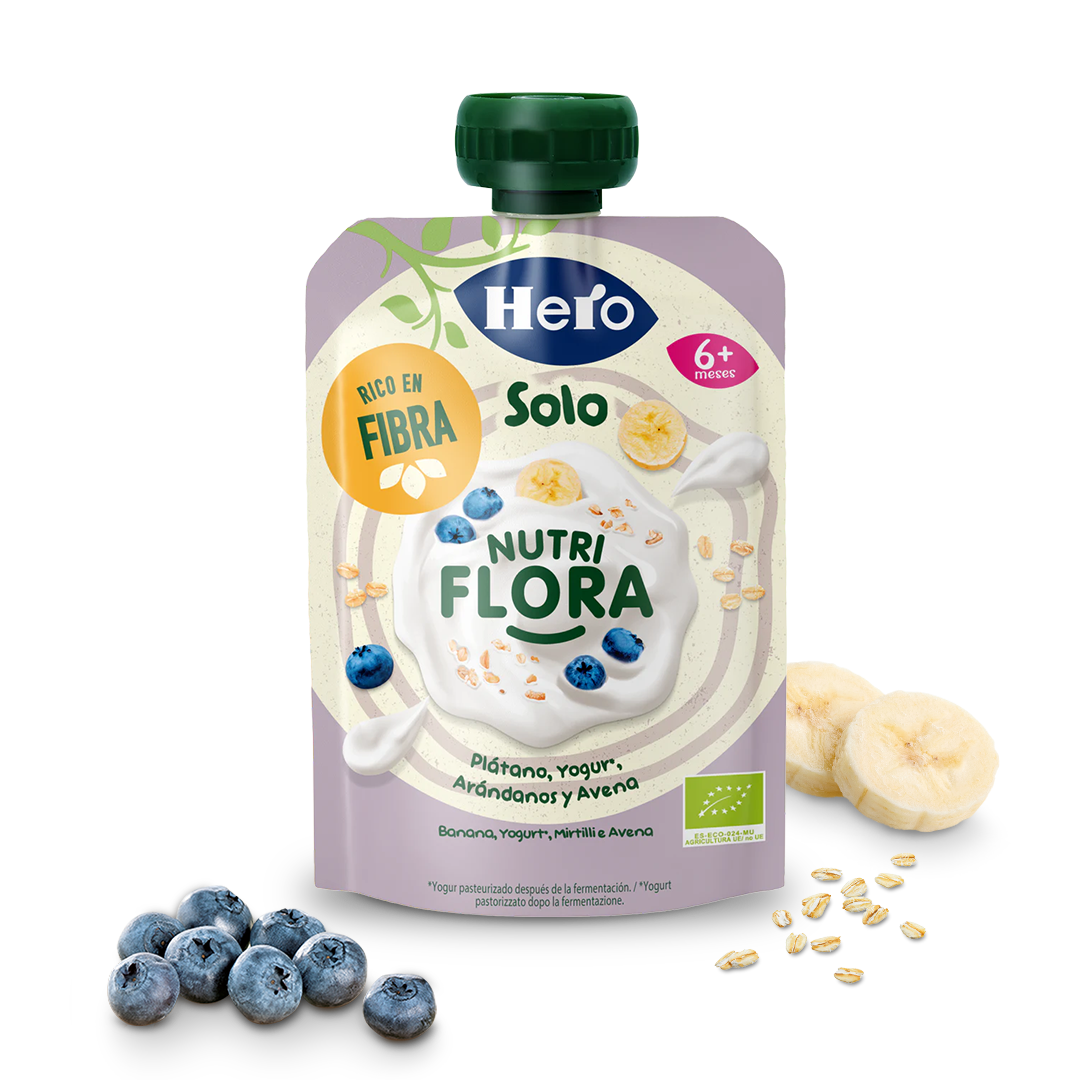 Frutta Frullata Hero Solo Bio NutriFlora – Banana, Yogurt, Mirtillo e Avena