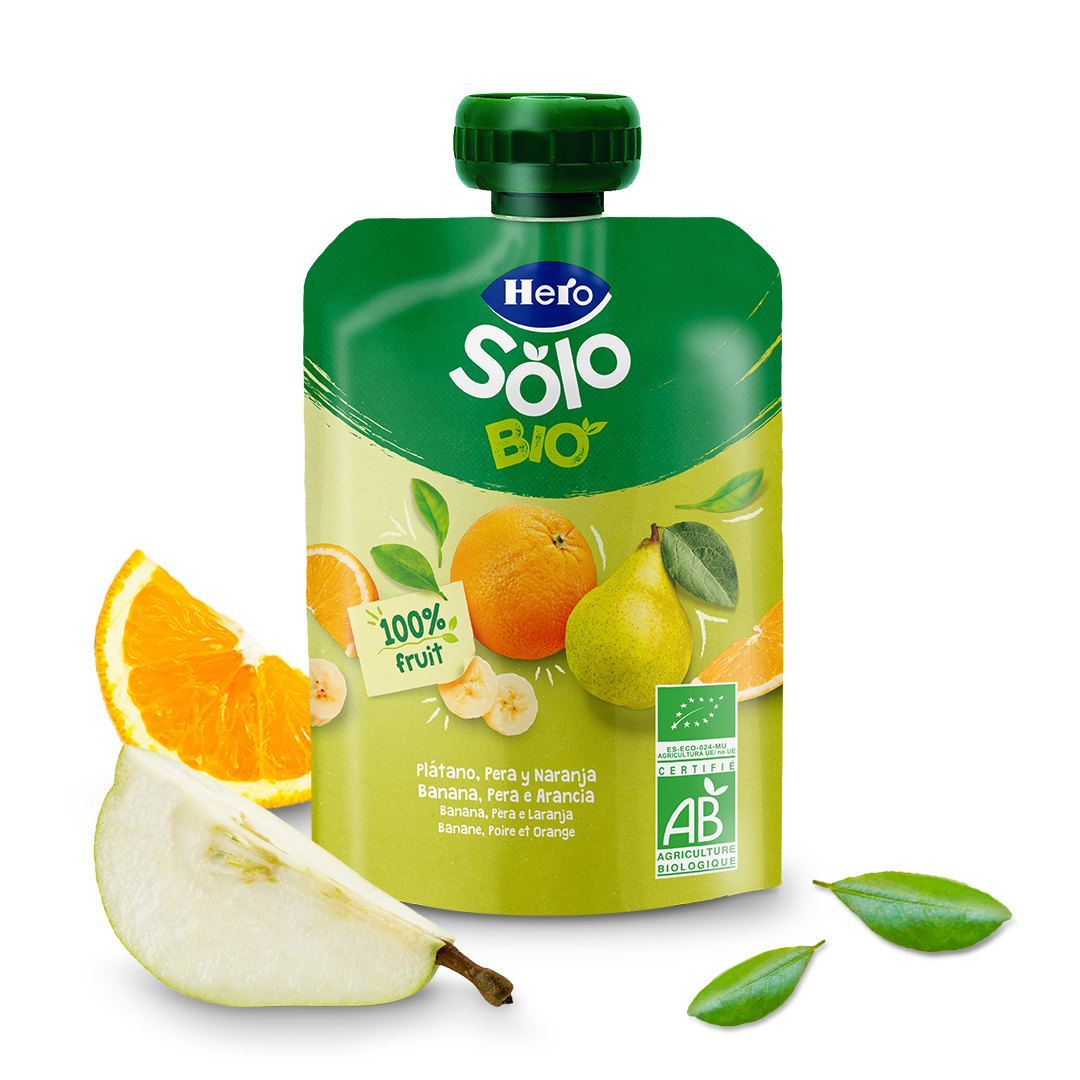 Frutta Frullata Hero Solo Bio Banana, Pera e Arancia