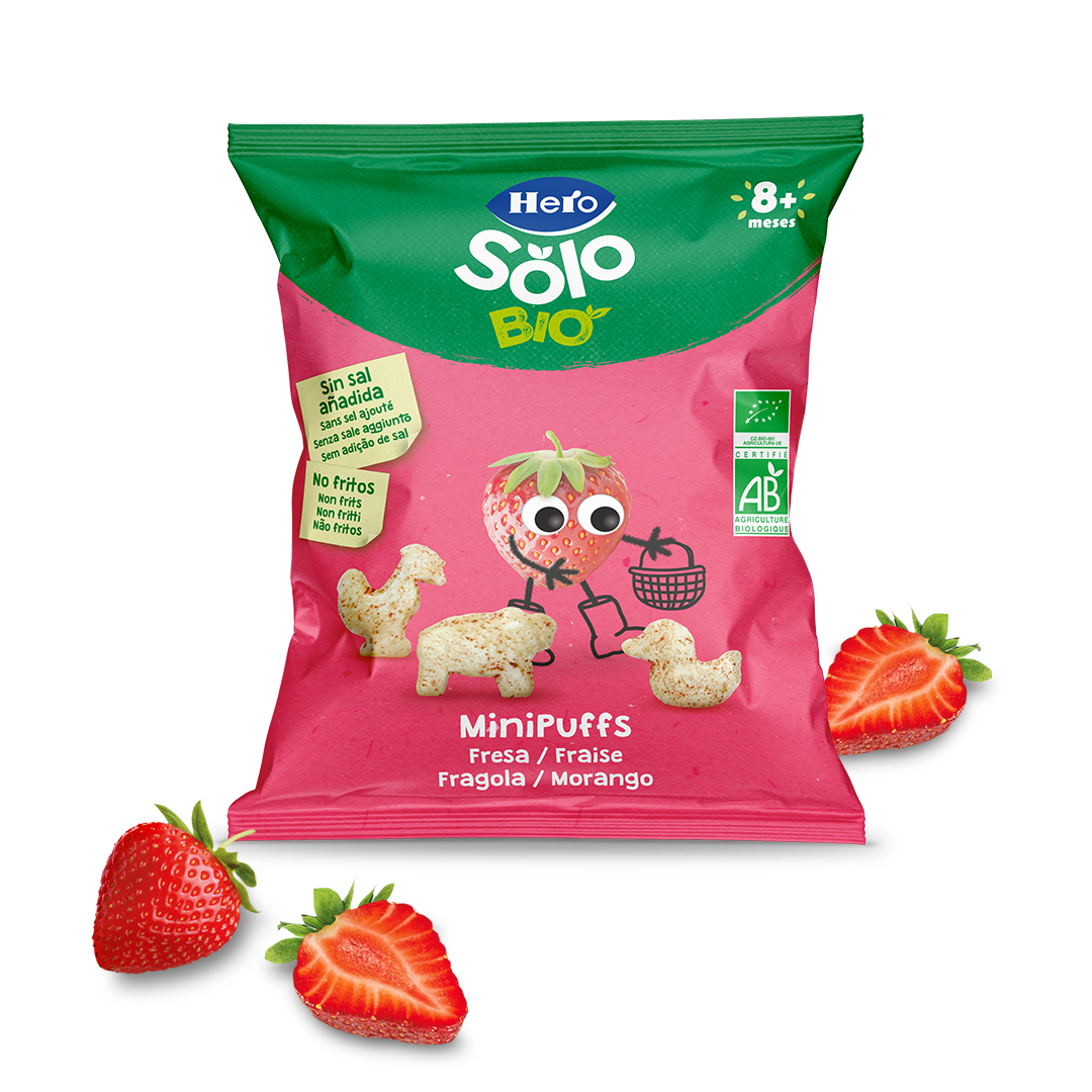 Snacks Hero Solo Bio Mini Puffs Fragola
