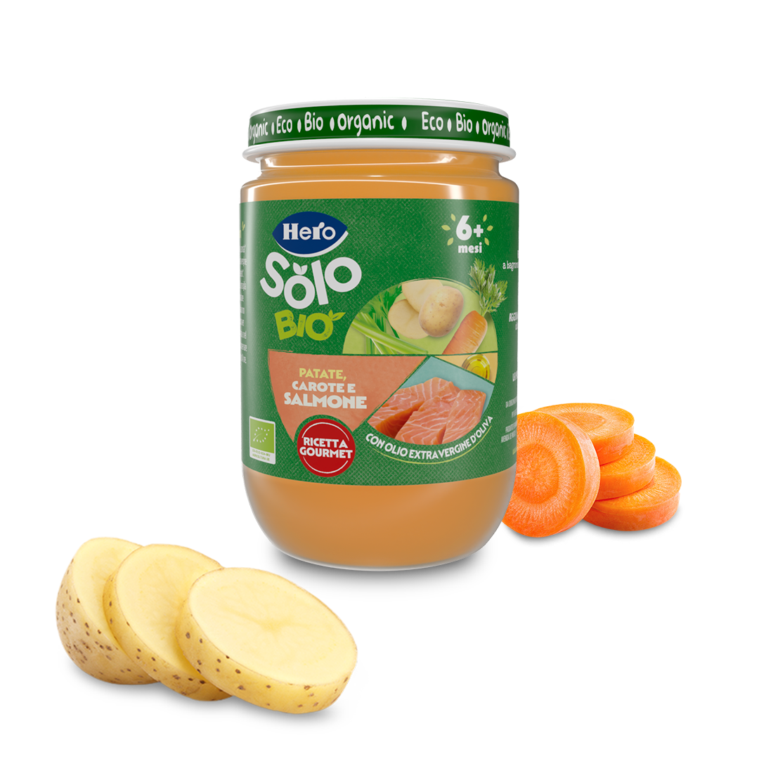 Omogeneizzato Hero Solo Bio Patate, Carote e Salmone